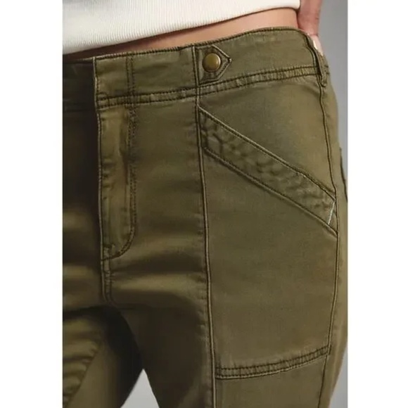 Anthropologie Pilcro Demilune Boot Utility Flare Pant Green Women's Size 26 - Picture 9 of 15